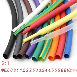 1/3M Diameter 0.6 0.8 1 1.5 2 2.5 3 3.5 4 4.5 5.5 6 8 10 mm PE Heat Shrink Tube 2:1 Shrink Ratio Insulated Wire Shrink wrap