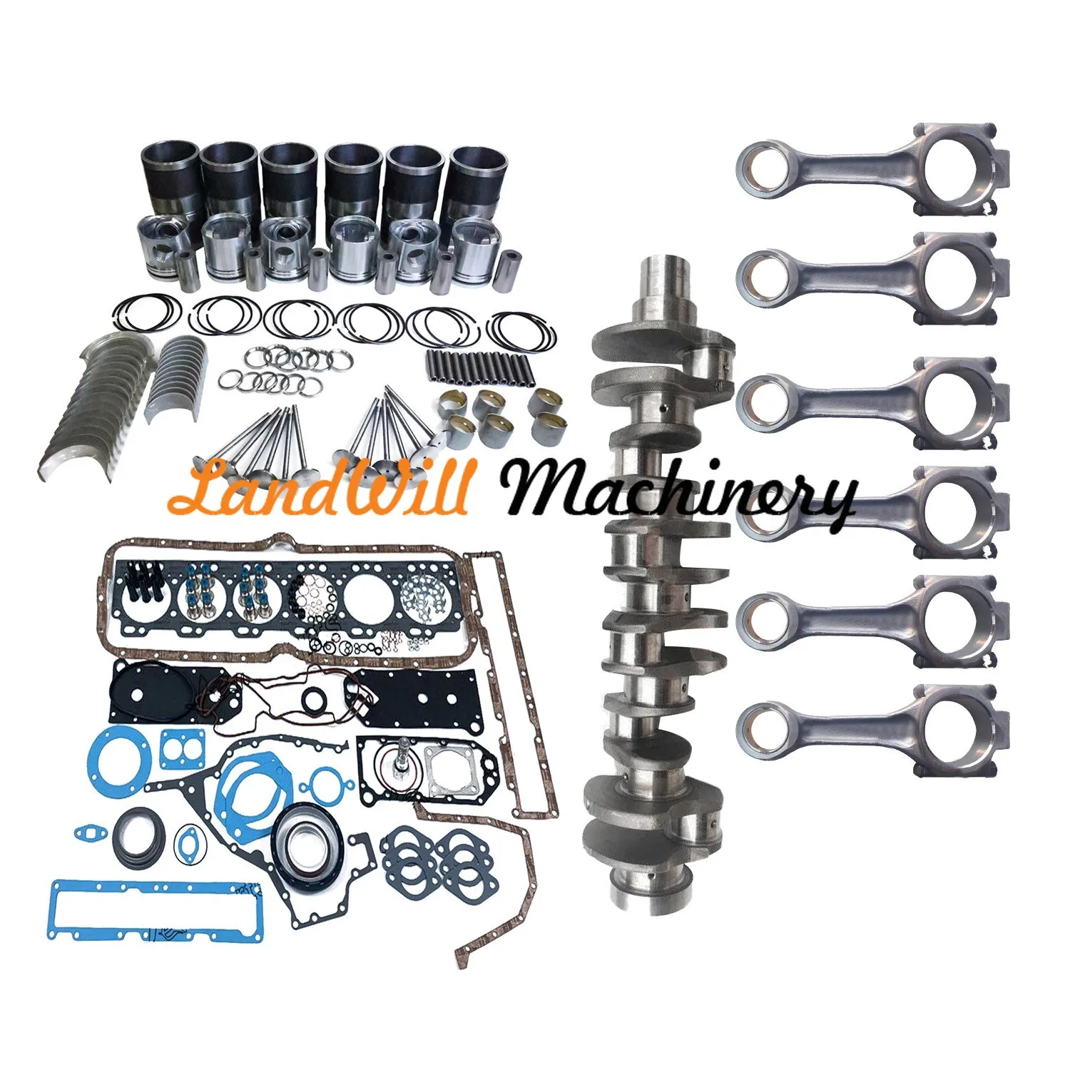 Overhaul Rebuild Kit Connecting Rod + Crankshaft Fits For Komatsu 6D114 Engine