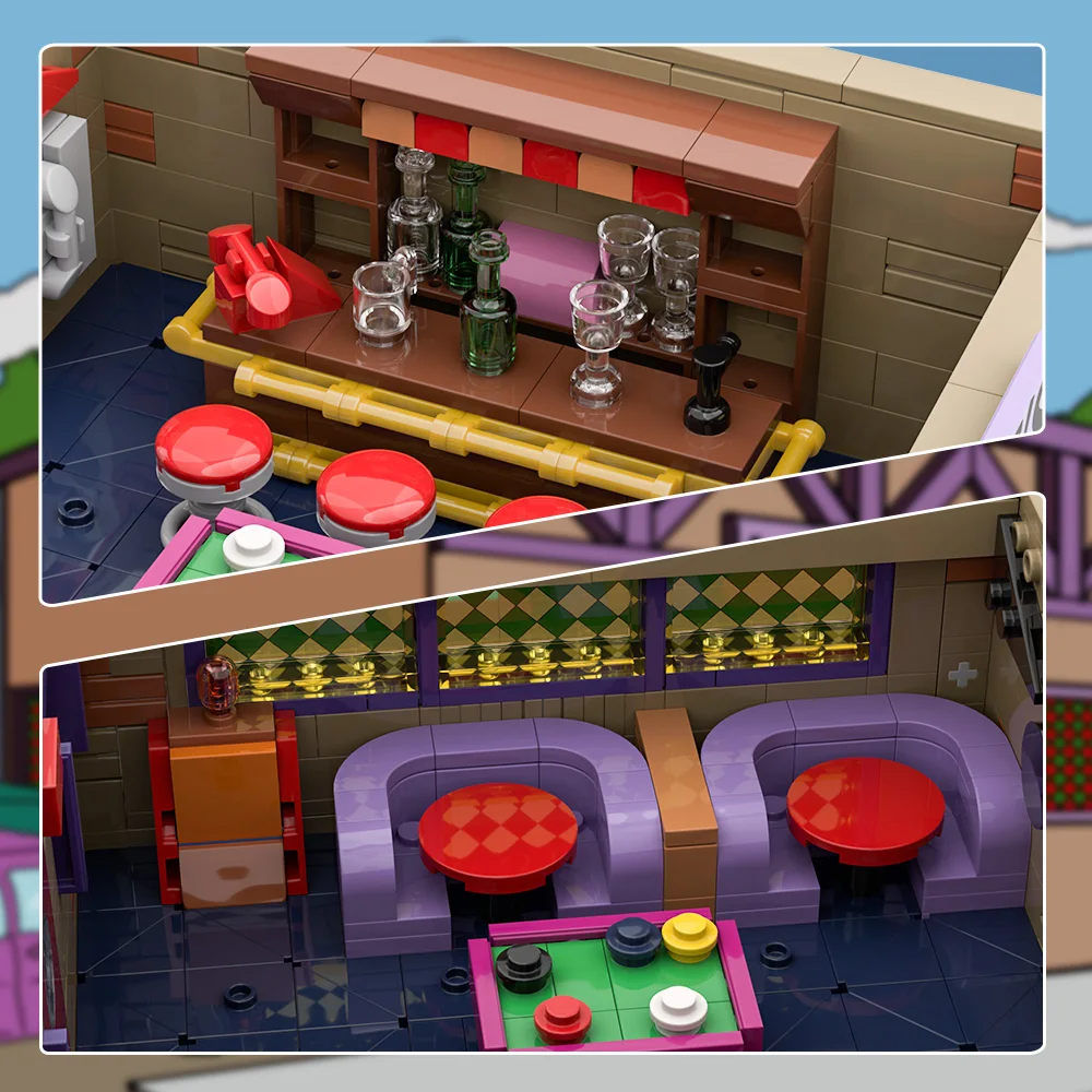 MOC-152941 人気映画建築萌えの居酒屋ビルディングブロックセットシンプソンズモジュラーバーモデル大人のコレクションおもちゃギフト