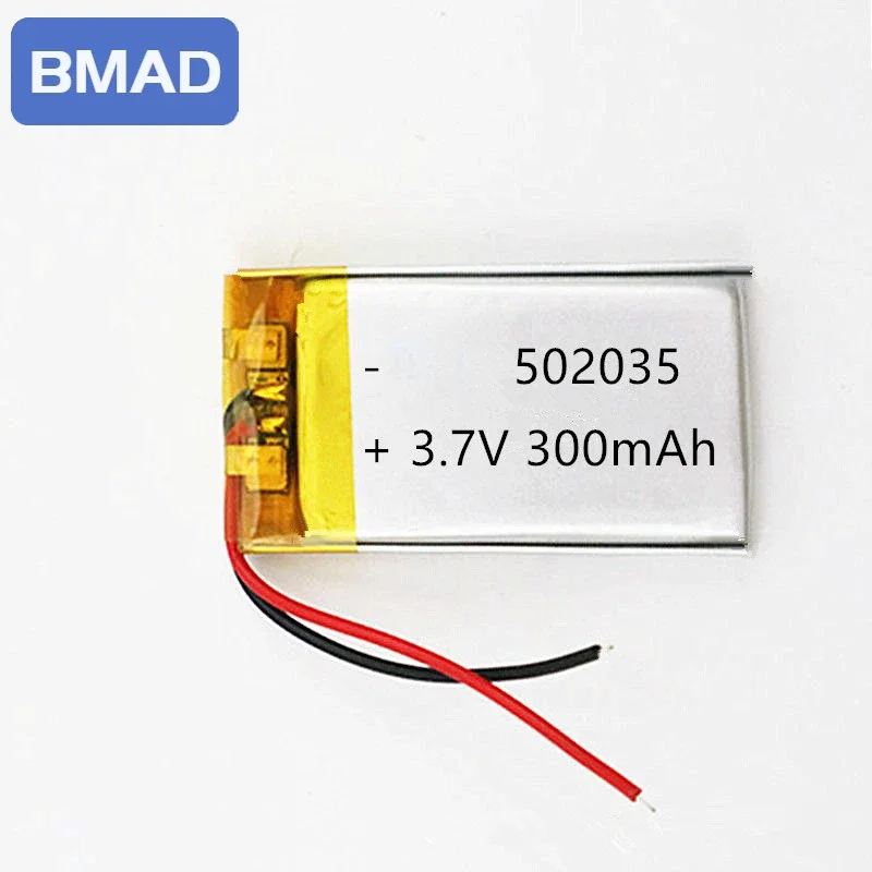 High Quality 502035 300mah 3.7v Polymer Lithium Battery Suitable for Shavers Smartwatches Led Lights Projectors Rechargeable