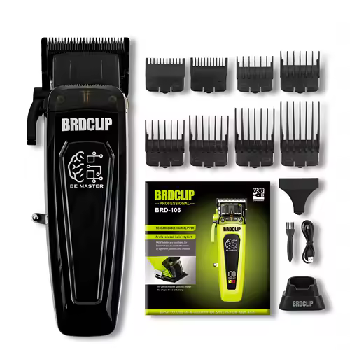 BRDCLIP Professional Electric Hair Clipper BRD 106 Hair Trimmer for Man 7500RPM with Base 5-adjusted DLC Blade Barber Machine - Image 14