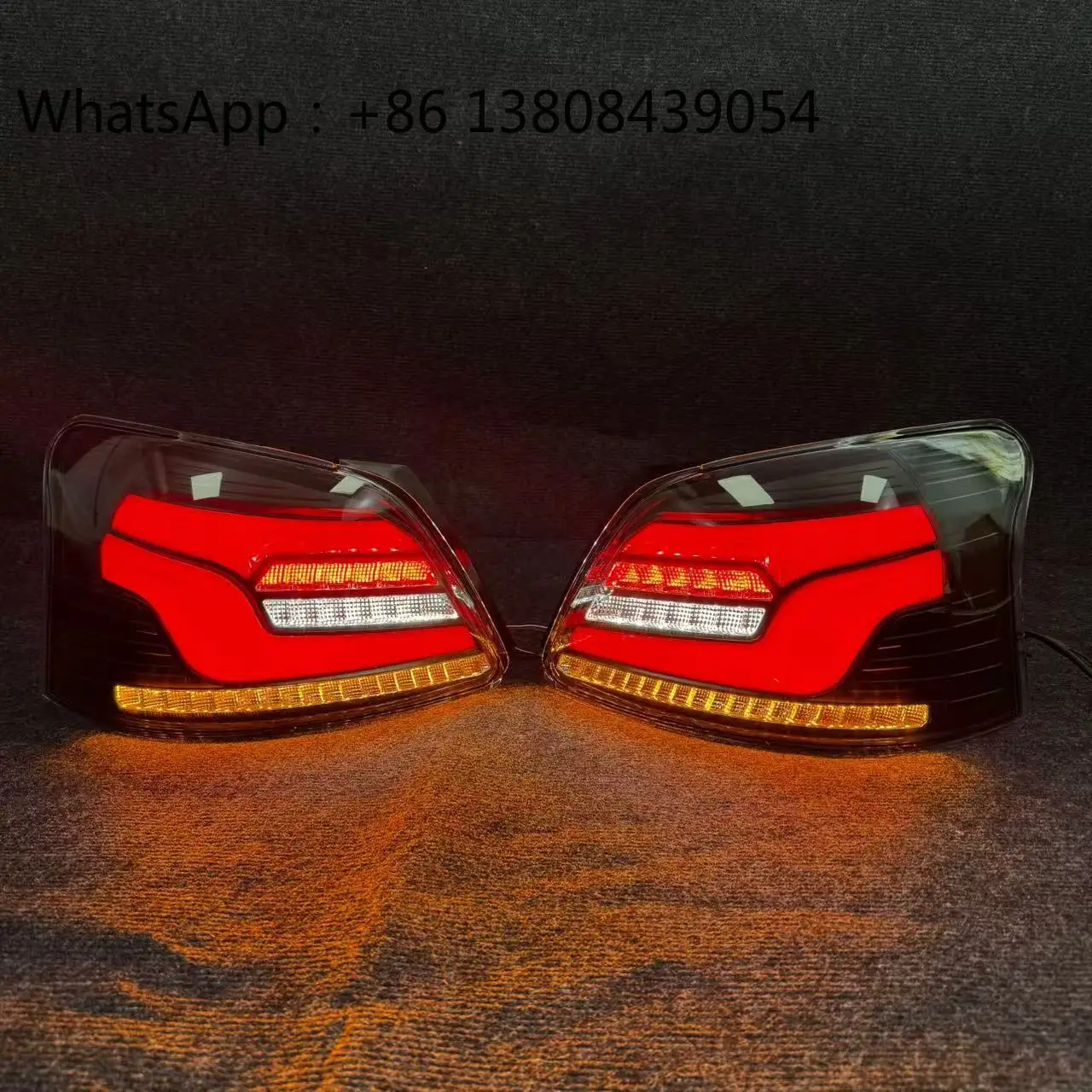 Applicable to 2007-2013 for Toyota Vios Tail Light Modification LED Running Light Brake Light Flowing Turn Signal