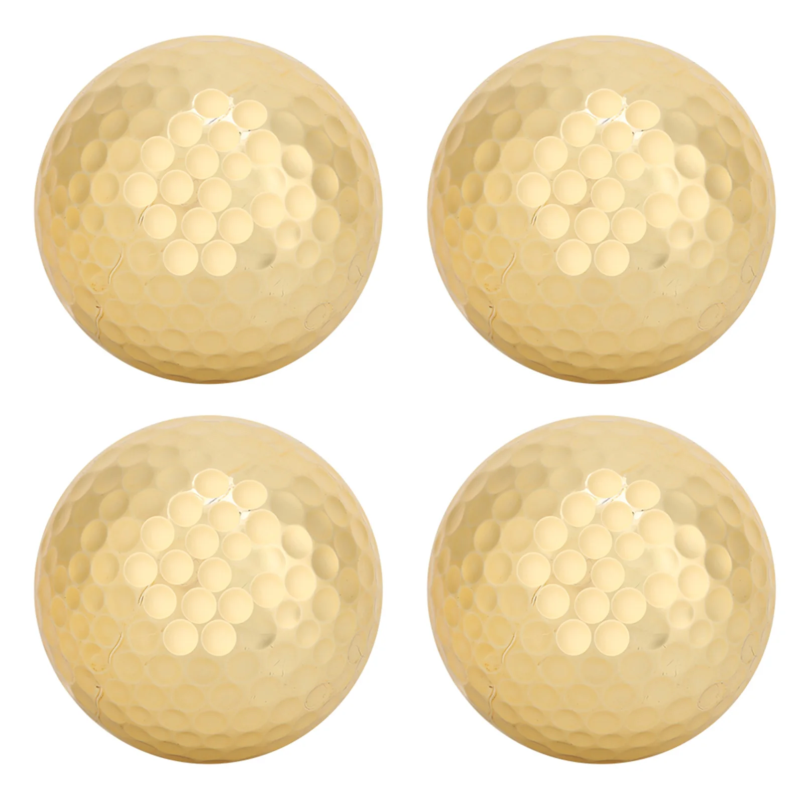 4Pcs Golf Ball Portable High Quality Double Layer Gold Plating Golf Ball Accessory Golden