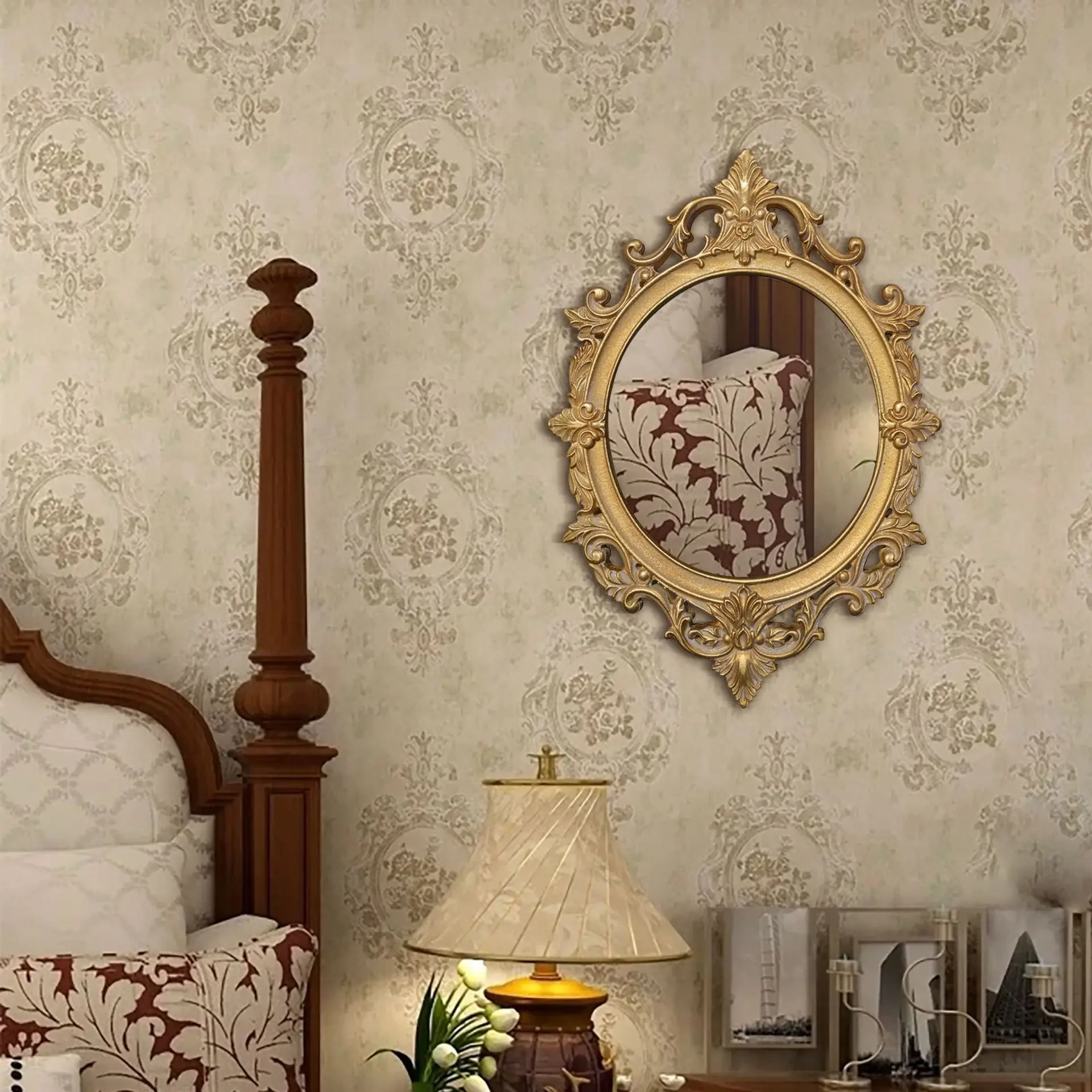 DSA classical European home mirror decoration practical bedroom study dressing makeup lace mirror