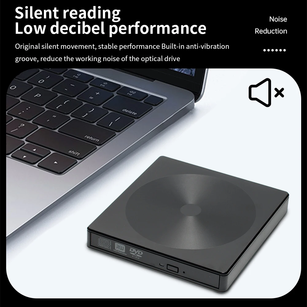 TISHRIC External DVD CD Burner Drive USB 3.0 Type C DVD CD  RW Drive Writer Burner Optical Player PC Laptop Tablet DVD Player