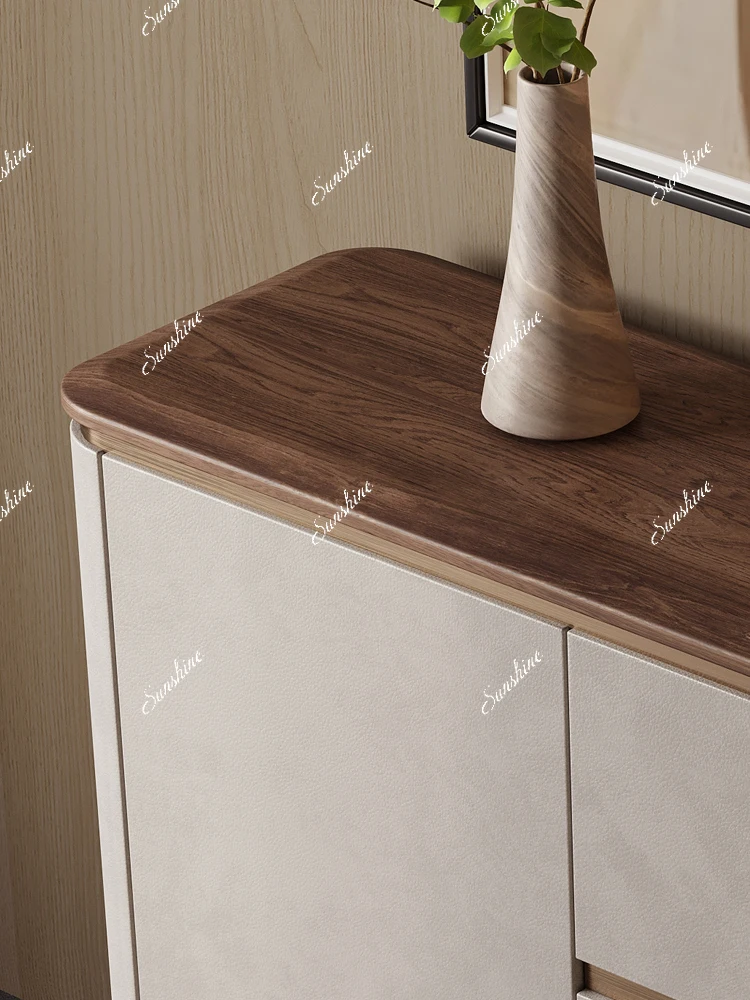 Modern light luxury wine cabinet integrated with wall-to-wall Italian flat-floor living room ultra-thin living room storage