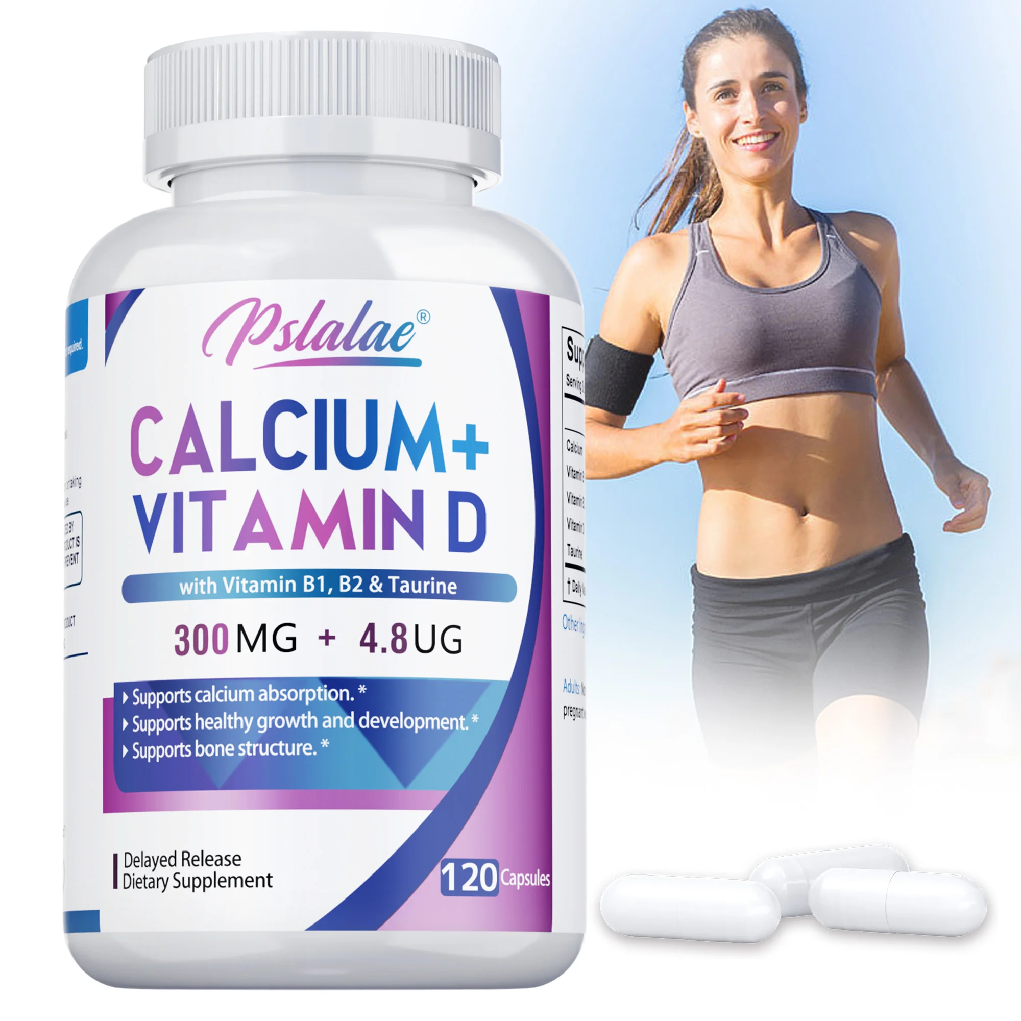 

Calcium + Vitamin D - Promotes Calcium Absorption, Dental and Bone Health, Fights Fatigue,Helps Heart and Blood Vessel Health