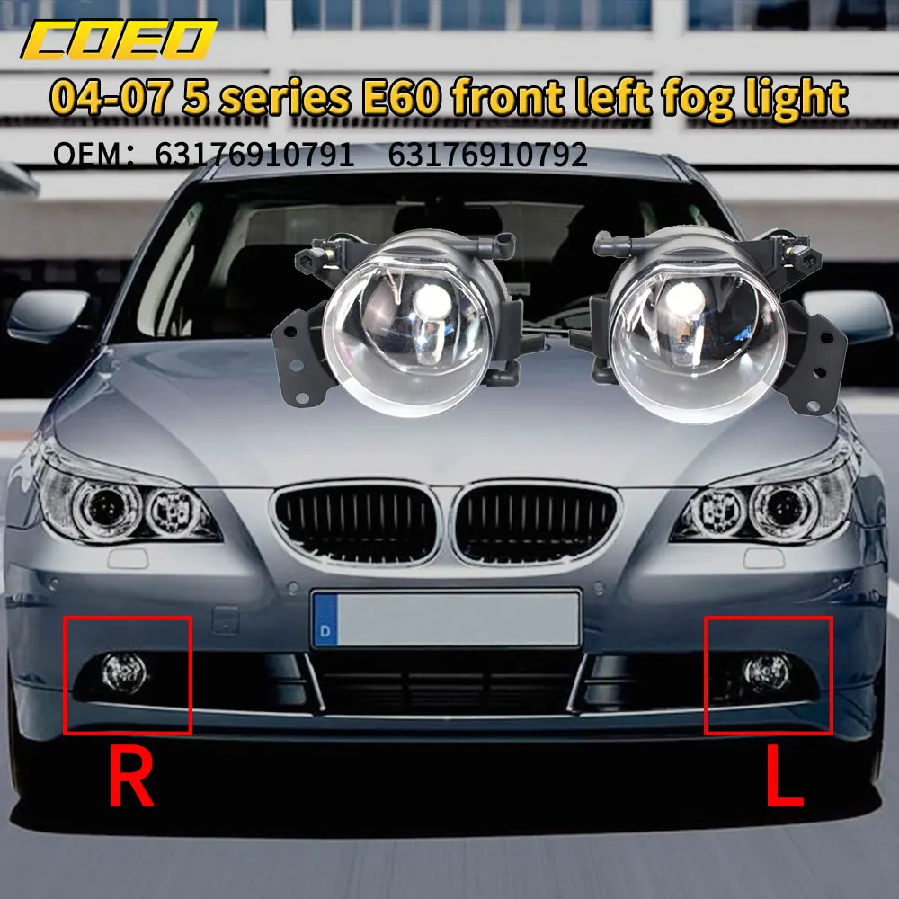 Auto Front Bumper Fog Light Lamp Assembly For BMW 5 Series E60 2004-2007 63176910791 63176910792