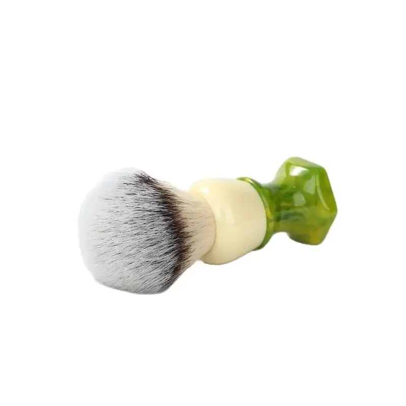 YAQI Green Ever-hopeful Silver Cat's Whisker Synthetic Hair Mens Shaving Brush And High Quality Mens Face Cleaning Shaving Soap