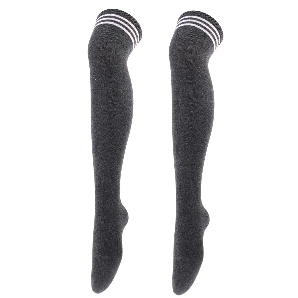 Frauen JK Strümpfe Halloween Party Cosplay Socken Über Knie Oberschenkel Socken Warme Strumpf Frauen Boot Socke Triple Streifen Lange Socken – Detail 13