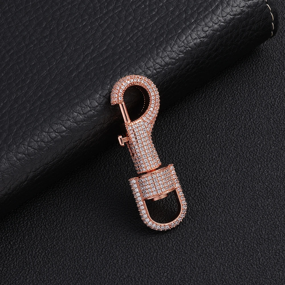 ESKEEM High Quality Iced Out Moissanite Lobster Clasp 925SIlver/Brass Hip Hop Clasp for Necklace Bracelet DIY Jewelry
