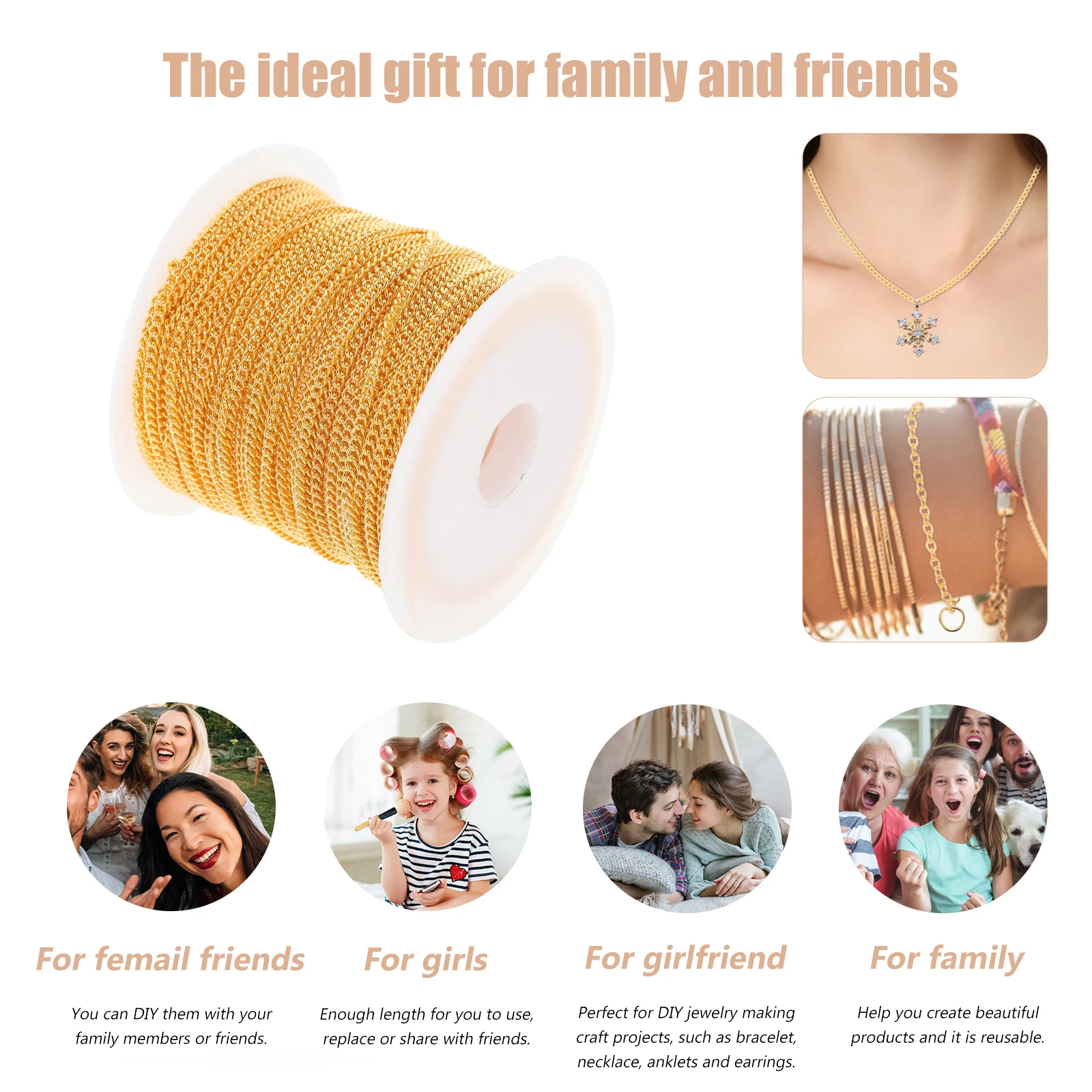 

1 Roll Jewelry Necklace Sweater Diy Accessory Copper Craft For Bracelets Necklaces Making Durable Materialdiy Jewelry Making