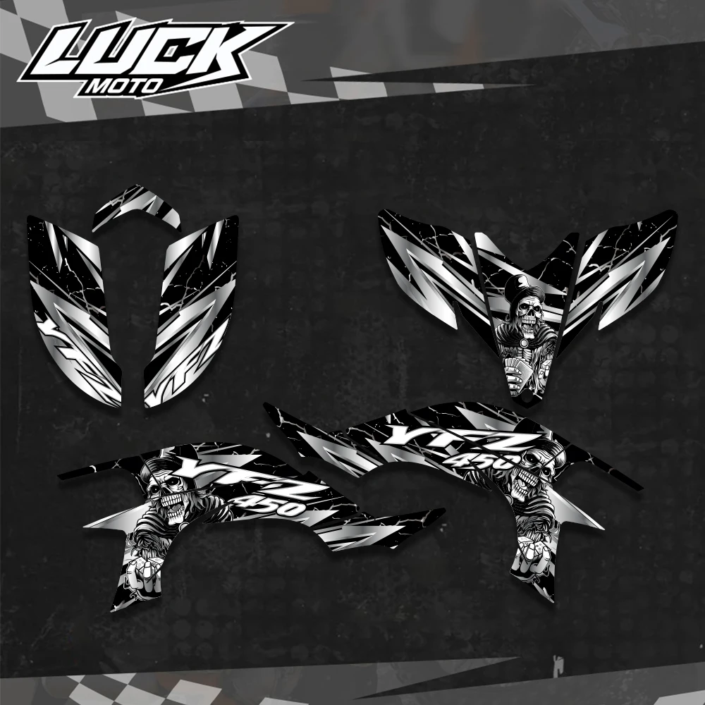 Full Graphics Decals Stickers Motorcycle Background Custom For YAMAHA YFZ450R YFZ 450R YFZR 450 2003 2004 2005 2006 2007 2008