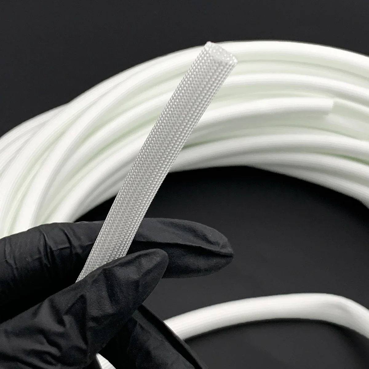 White 600 Degree Glass Fiber Conduit Cable Flame Retardant Insulation Protection Conduit Inner Diameter 0.5~35mm