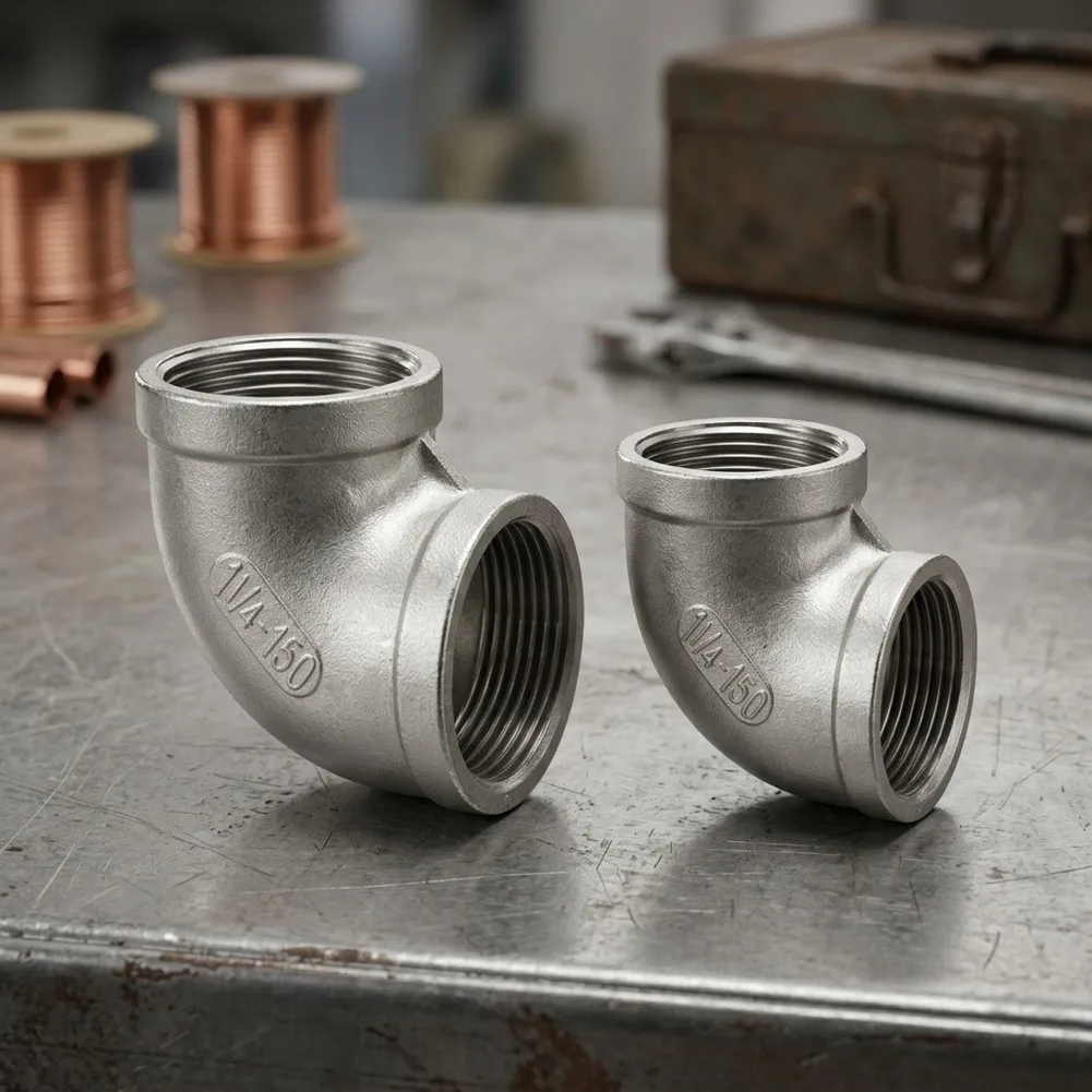 Robust 304 Stainless Steel 90 Degree Elbow Fitting Designed for Use in High-Pressure Hydraulic Pneumatic and Process Fluid Lines