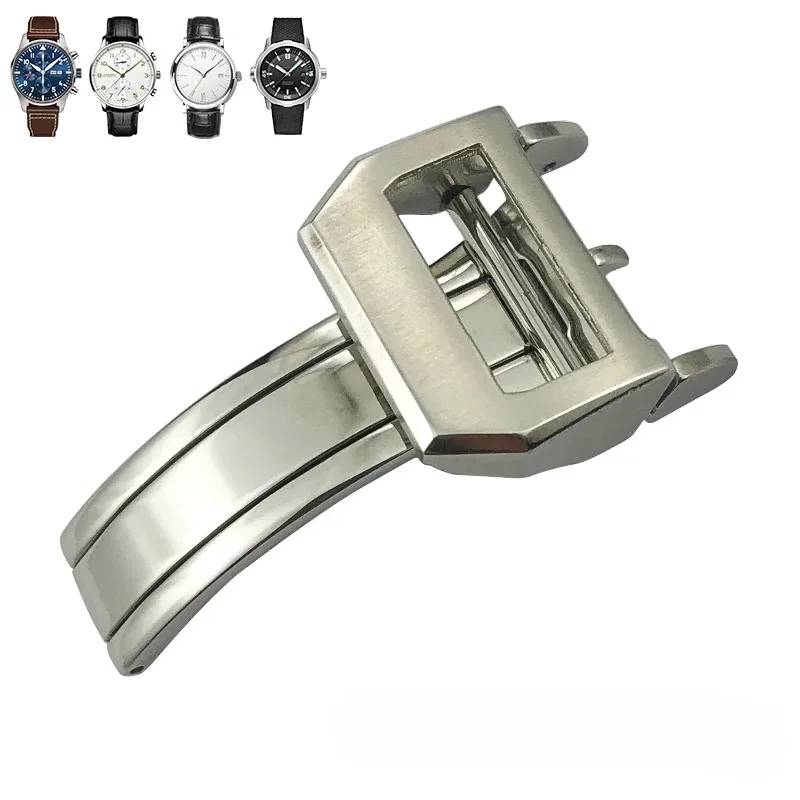 For IWC Pilots Portofino Fammily Stainless Steel Watch Strap Buckle With   Bracelet Foldable Buckle For Men 18mm