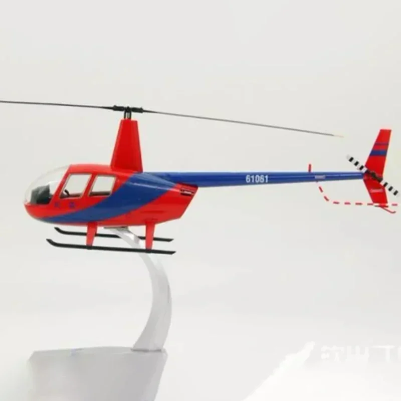 Diecast 1:32 Scale Robinson R44 Thunderbird helicopter Finished Aircraft Simulation Model Static Decoration Souvenir Gifts