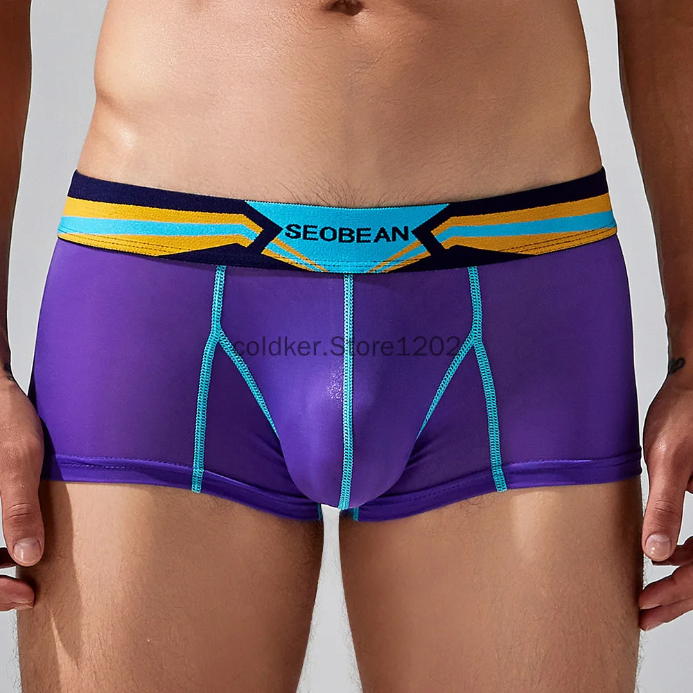 Men Underwear Boxer Shorts Men Boxer Briefs Nylon Breathable Comfy Quick Drying Stretchy Boxer Trunks