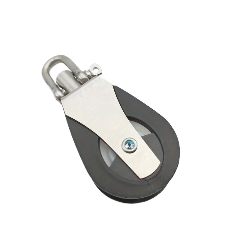 201 Stainless Steel Nylon Pulley Block with Swivel Shackle Silent Marine Pulley for Sailboat Yacht Pilates Fitness Lifting
