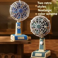 Retro USB charging handheld fan, silent mini fan, summer portable outdoor travel office mini fan, ultra quiet folding mini fan