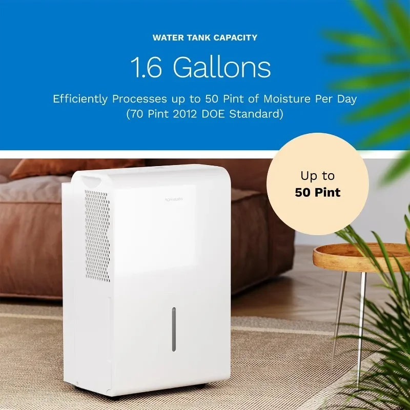 hOmeLabs 4500 Sq. Ft. WiFi-Enabled Dehumidifier with Pump - Superior Moisture Removal & Humidity Control for Large Rooms