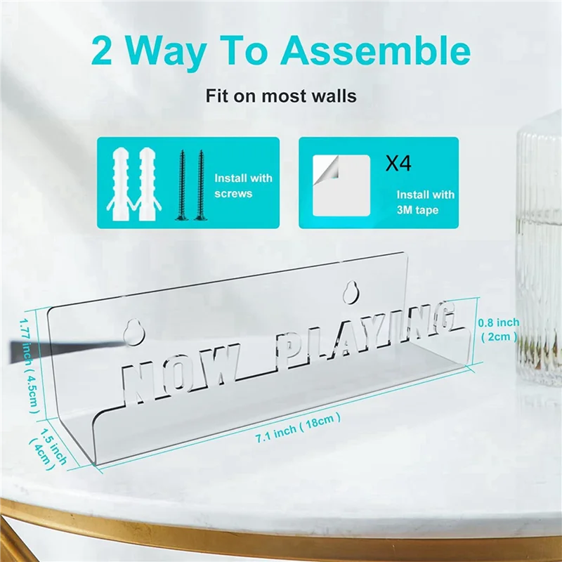 ABUP-2X Vinyl Record Stand,Acrylic Vinyl Record Holder Record Storage Record Player Now Playing Record Holder For Lovers