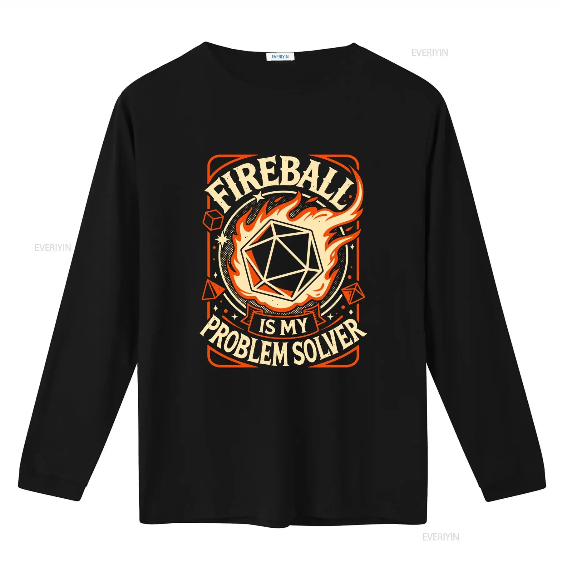 Fireball Is My Problem Solver T Shirt with Funny Design and Flame Diamond Print for American Buyers vintage Washed Stylish