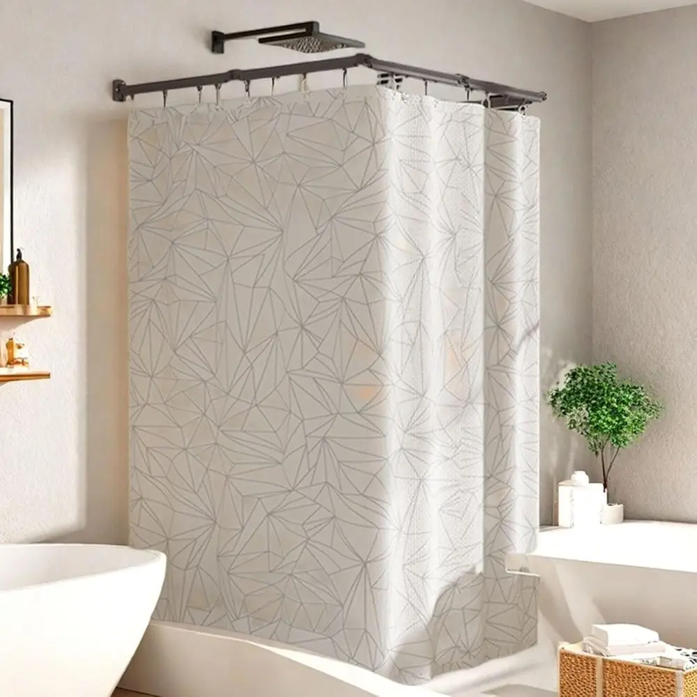 

Карниз для душа, настенная льняная занавеска для душа, душевая штанга с регулируемым углом и комплект штор, магазин одежды