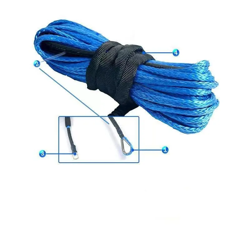 8200 LBS Synthetic Winch Rope, High‑Strength Fiber Rope 5mm x15m, Replacement Off‑Road Vehicle Towing Recovery Rope
