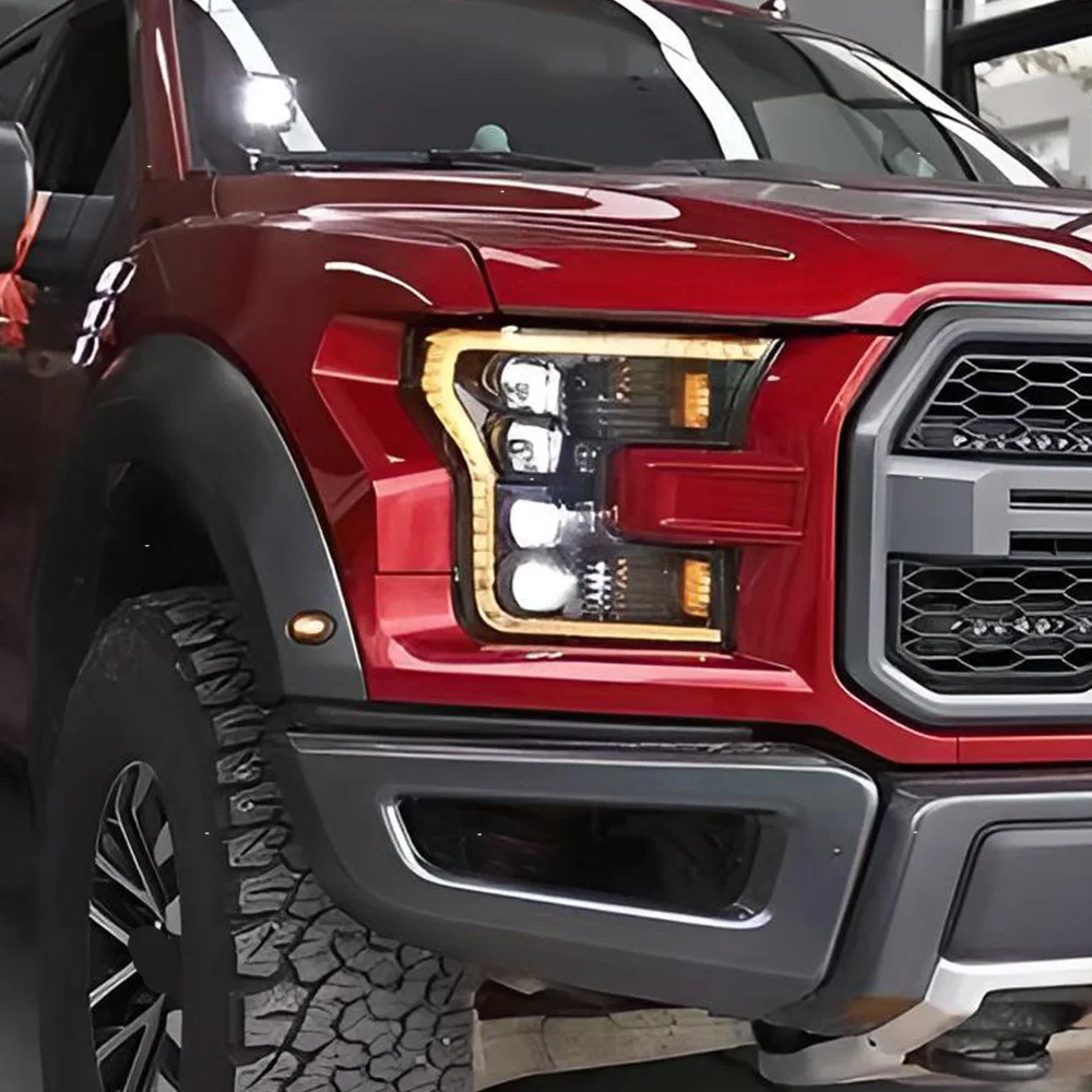 

Car Front Lamps For Ford Raptor F150 2015-2020 LED Auto Headlights Assembly Upgrade Start Animation 4 Projector Lens Accessories