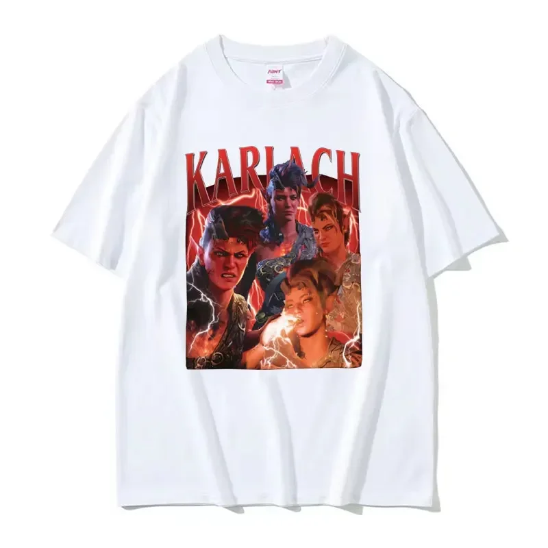 Vintage 90s Graphic Style T Shirt Karlach Baldurs Gate 3 Girl Dinner T-Shirt for Men Women Harajuku Fashion T Shirts Streetwear