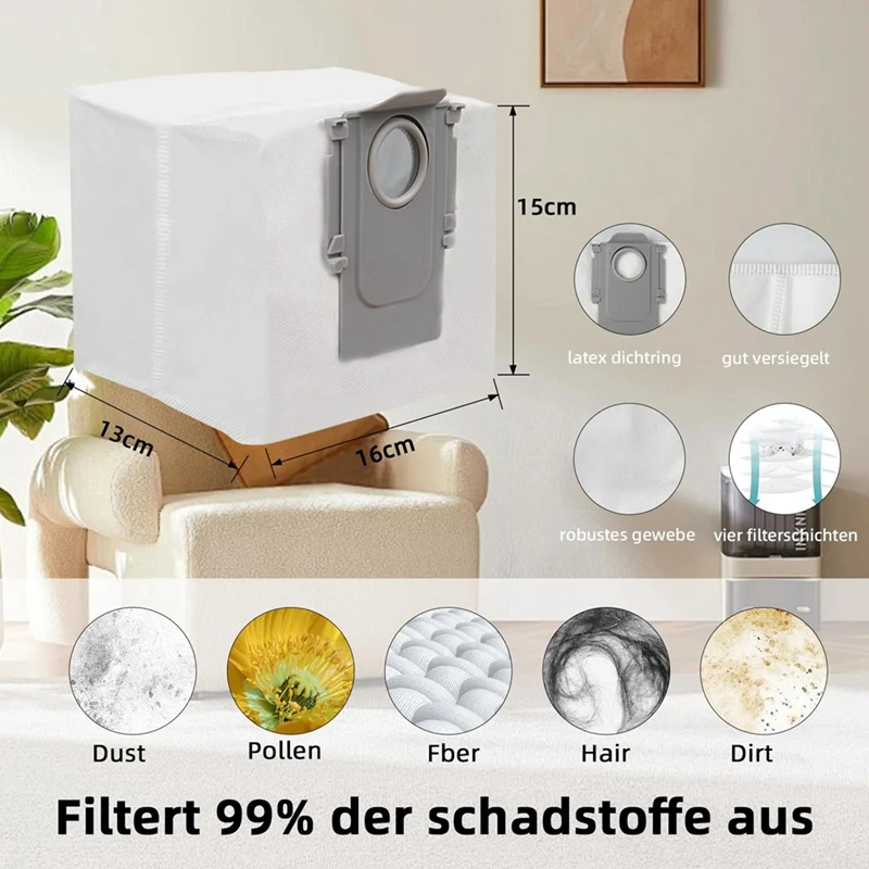 Roborock-Ultra Robot Vacuum, Dupla Escova Principal, Escova Lateral, Filtro Hepa, Mop Panos, Saco De Pó, Acessórios De Substituição, S8 Pro