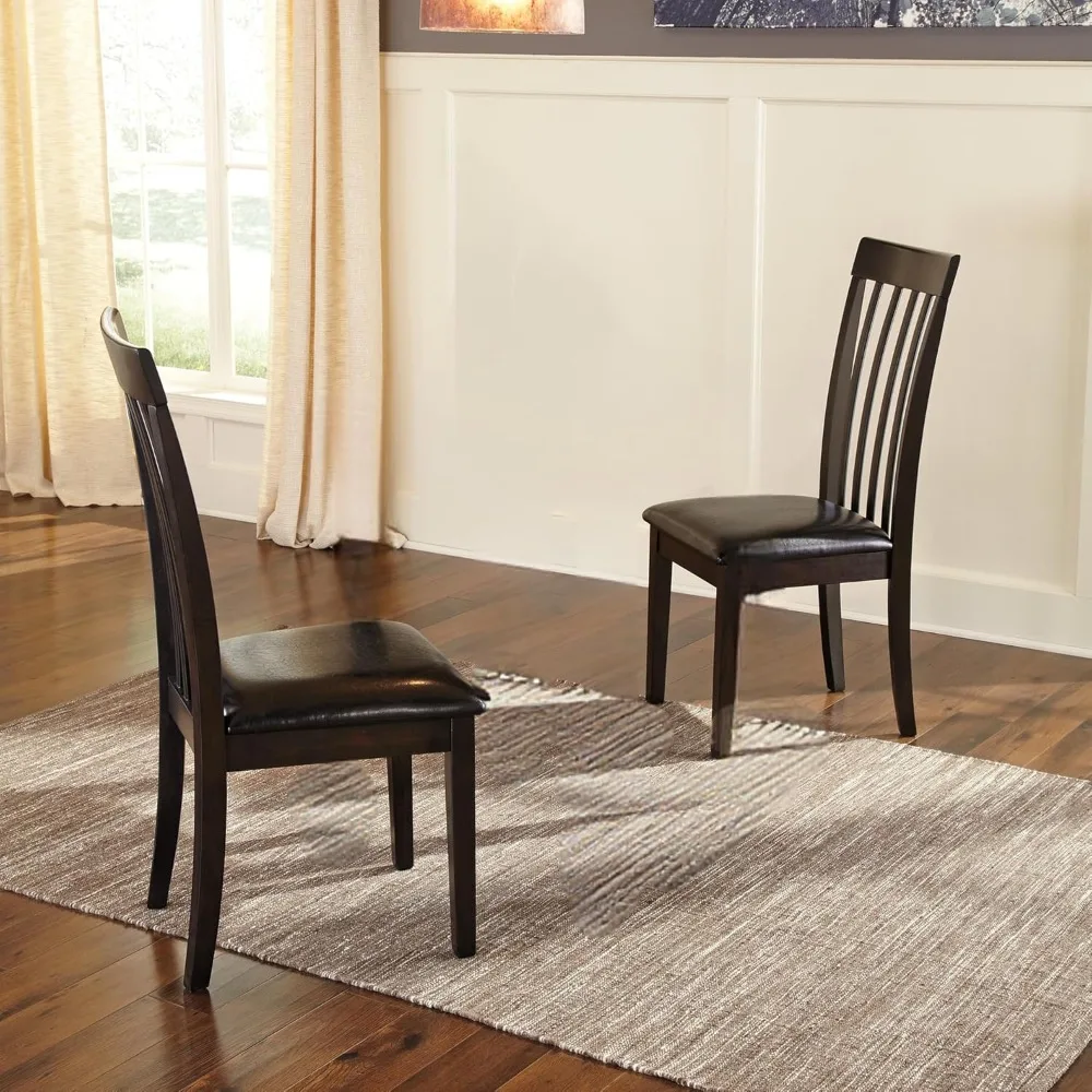 Elegant Rake Back Dining Chairs, Set of 2, Rich Dark Brown
