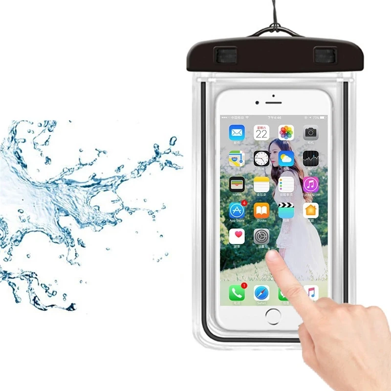 Waterproof Phone Pouch Cartoon Air Bag Floating Transparent Touch Screen Anti Drop Neck Hanging Protective Sleeve Universal Bag