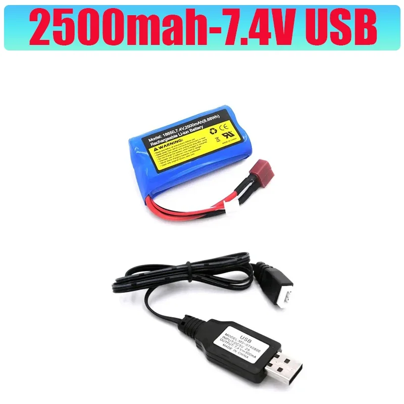 Hobby Hub-Lipo Bateria para Carro RC, Peças De Reposição, 2S, 7.4V, 2500mAh, 10C Max 10C, SCY-16101, 16102, 16103, 16301, 16302, 1/16