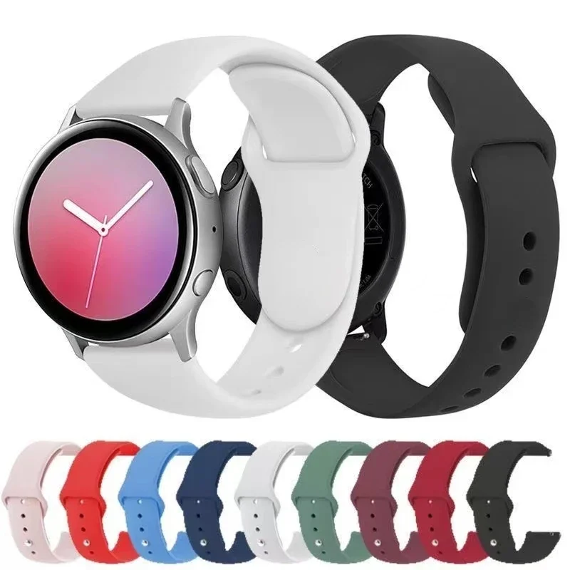 Силиконовый ремешок 20 мм 22 мм для Samsung Watch 7/6/5/4/3 Huawei Watch 4/3/GT5-4-3 Pro, спортивный мягкий браслет, ремень Amazfit GTR