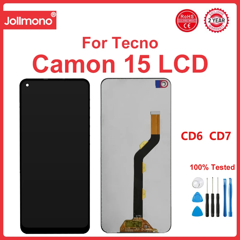 

ЖК-дисплей для Tecno Camon 15 CD7, сенсорный экран в сборе для Tecno Camon15 Air CD6 Camon 15 Premier CD8j