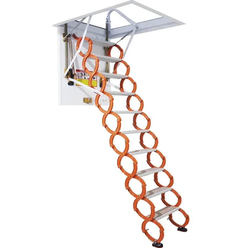 Electric loft telescopic floor, folding stairs