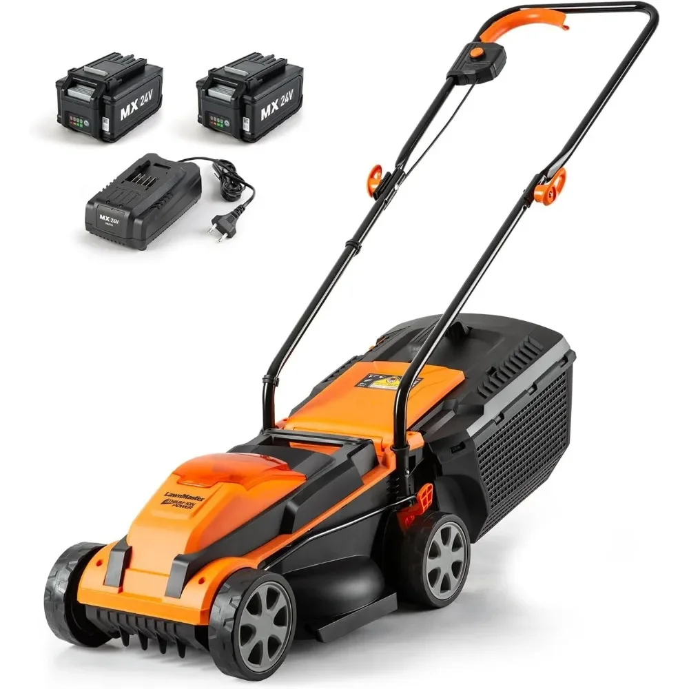 Cordless 13/15-Inch Lawn Mower 24V Max with 2X4.0Ah Battery and a Charger