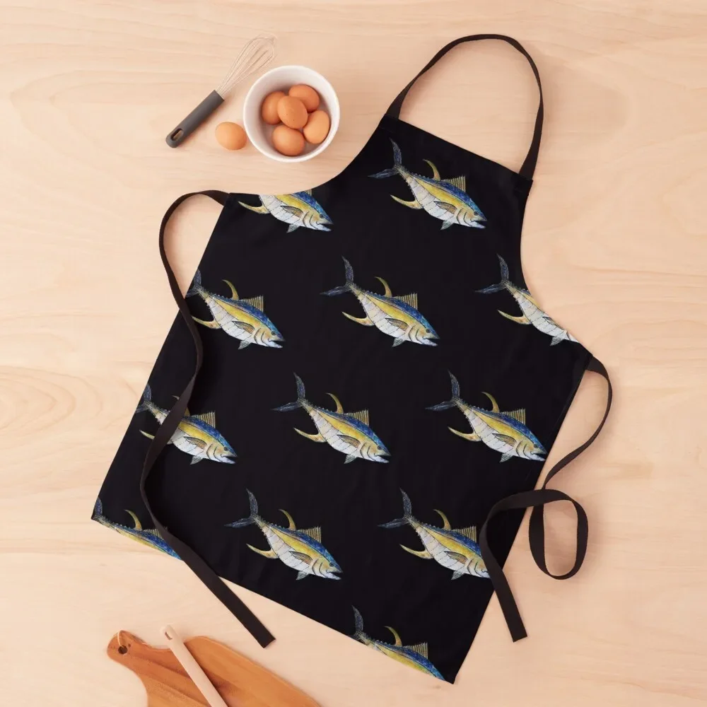 

Yellowfin Tuna Dark Waters Apron Bib For Kitchen Hairdressing Hairdresser Accessories Kitchen Supplies Idea Goods Apron