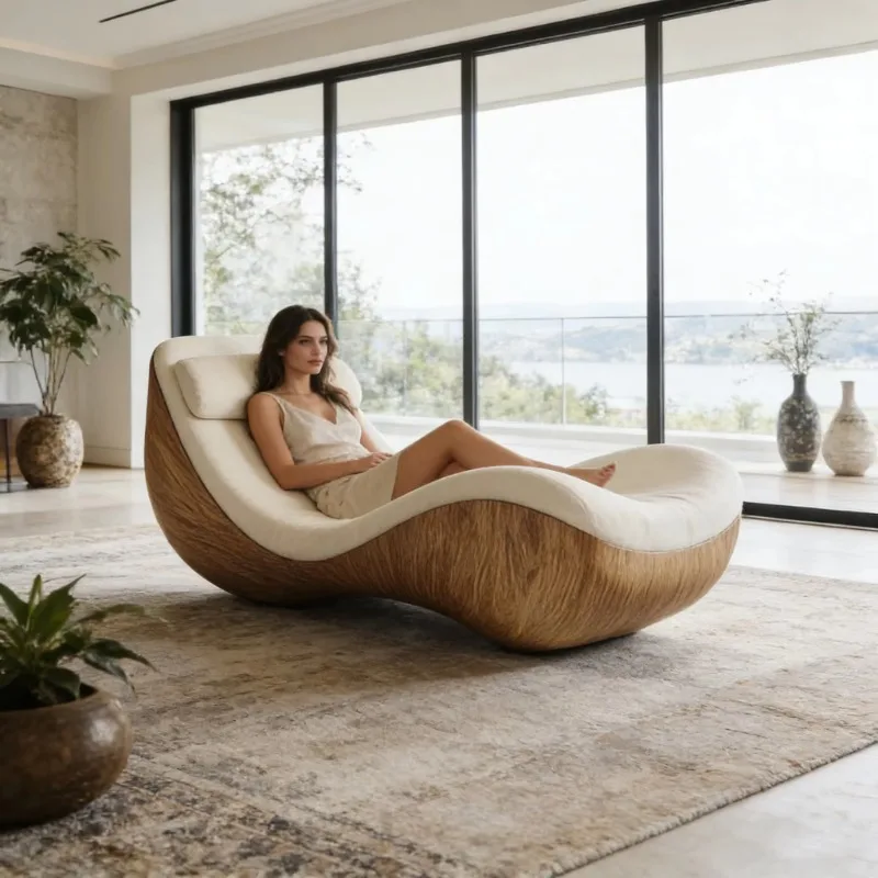 Modern light luxury personalized chair wavy design suitable for living room hotel