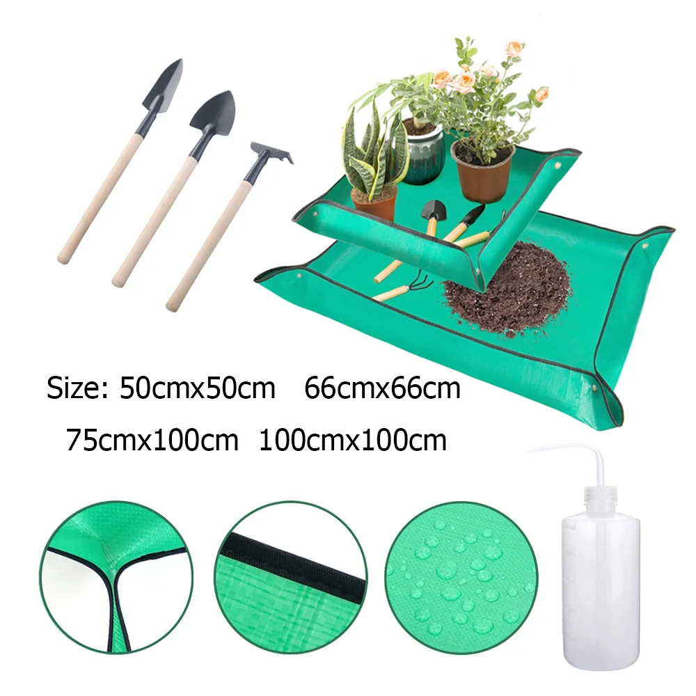 

1pcs Planting Mat 50cm-100cm Gardening Potting Pad Foldable Garden Plant Flower Pot Transplanting Waterproof Mats