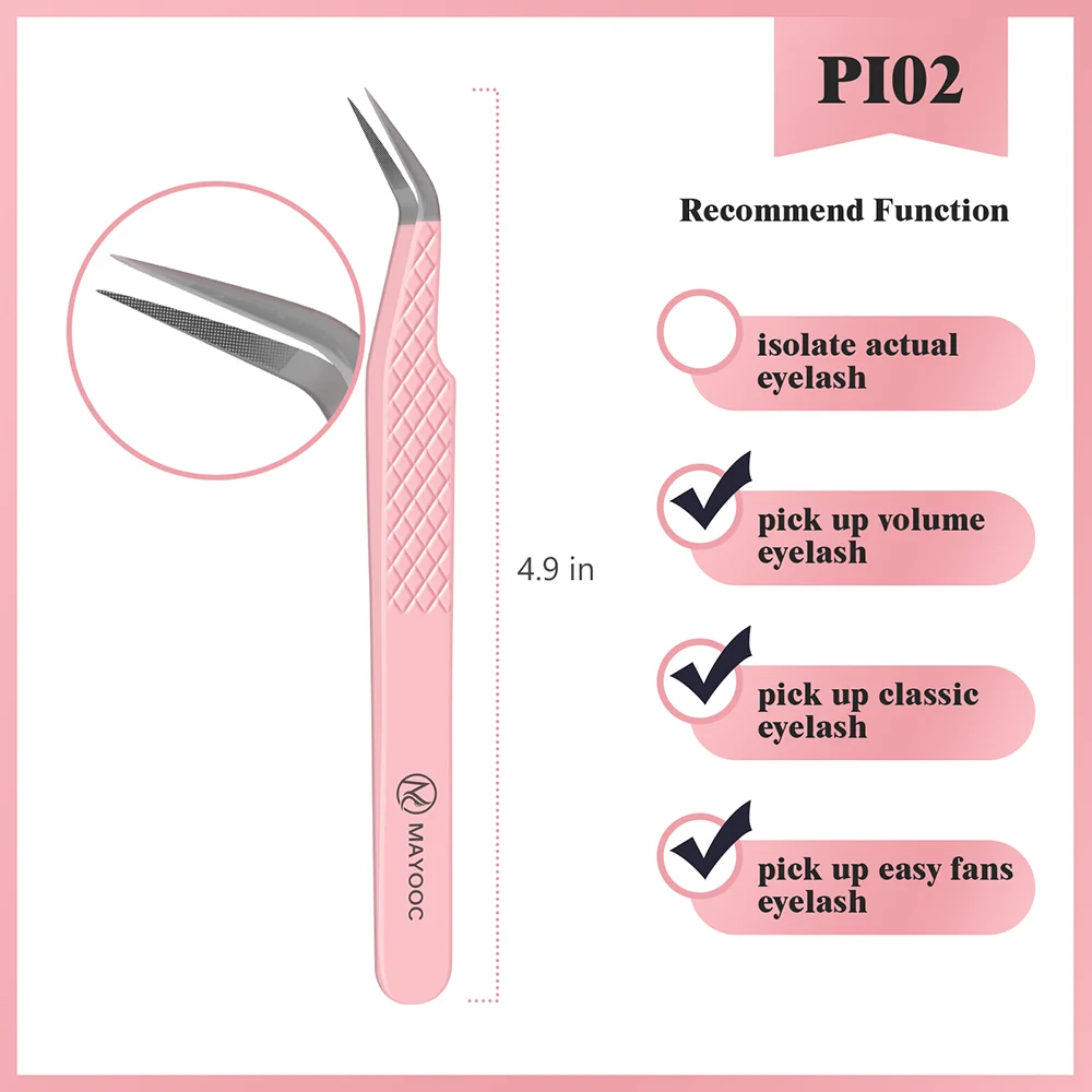 Wimpernverlängerungspinzette mit Faserspitzen, Wimpernkünstler, hochpräzise, superharte, antistatische Pinzette, Make-up-Tools, individuelles Logo – Detail 7
