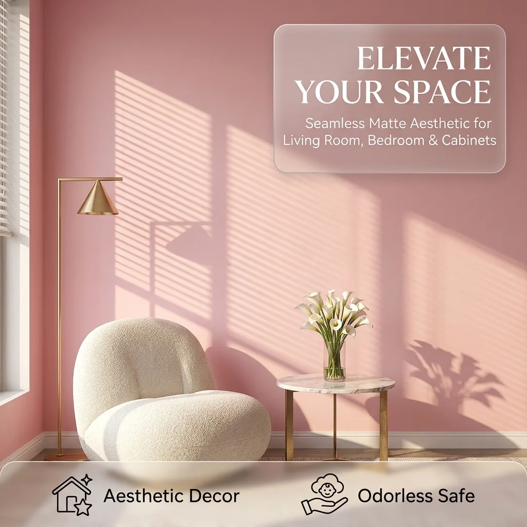 Aesthetic Pastel Matte Wallpaper Self Adhesive Removable Room Decor DIY Color Block Peel Stick Wall Paper for Living Room