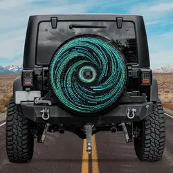 Faux Beadwork Spare Tire Cover, Teal Tire Cover for Jeep for Bronco, Unique Spare Tire Covers Backup Camera Hole, Teal Car acces