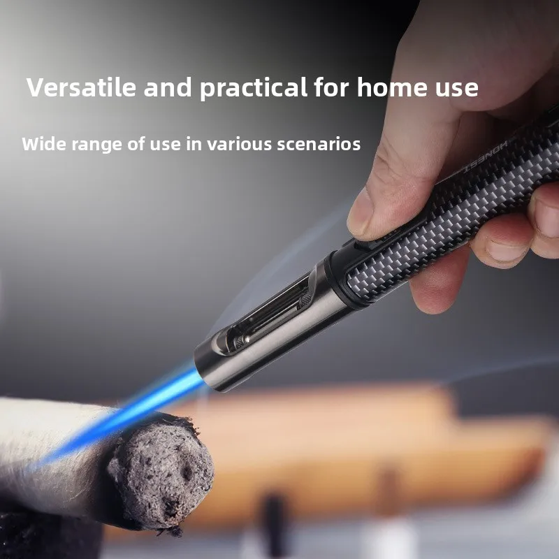 HONEST Windproof Metal Lighter Torch Refillable Pen Lighter Jet Flame Butane Gass Lighter Kitchen BBQ Camping Men's Gadgets Gift