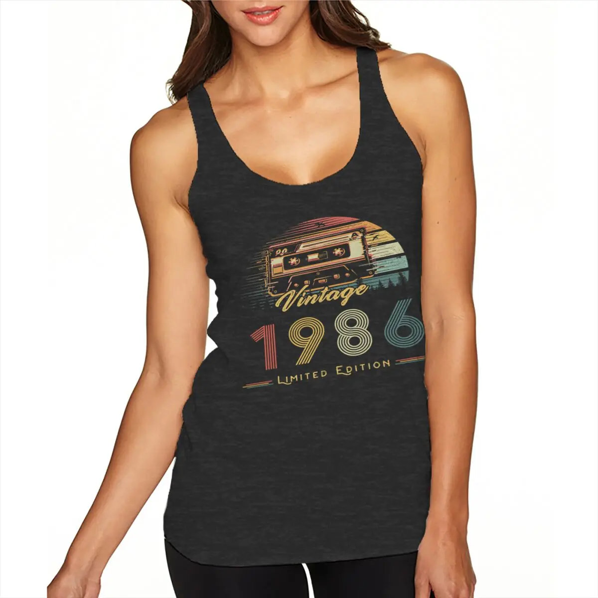 Women Sexy Sleeveless Vest Vintage 1986 Limited Edition Tshirt Summer Casual Tops Birthday Year Print Female Graphic Tank Top