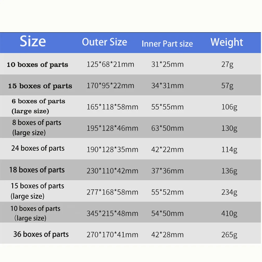 Plastic Box Case Container Transparent Plastic Storage Box Adjustable Compartment Jewelry Earring Bead Screw Holder Display Case