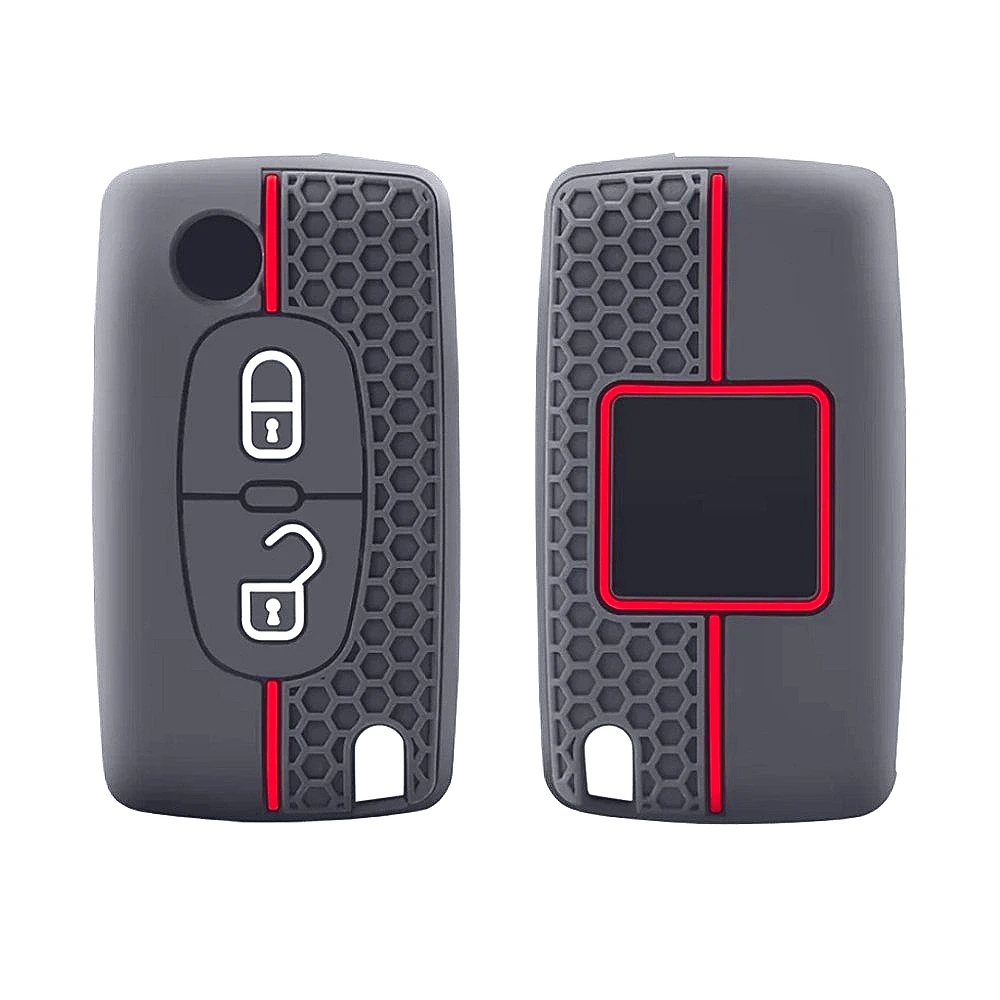 For Citroen C2 C3 C4 C5 C6 Xsara Berlingo for Peugeot 207 307 308 407 607 807 Silicone Car Key Case Cover Keychain Fob Shell