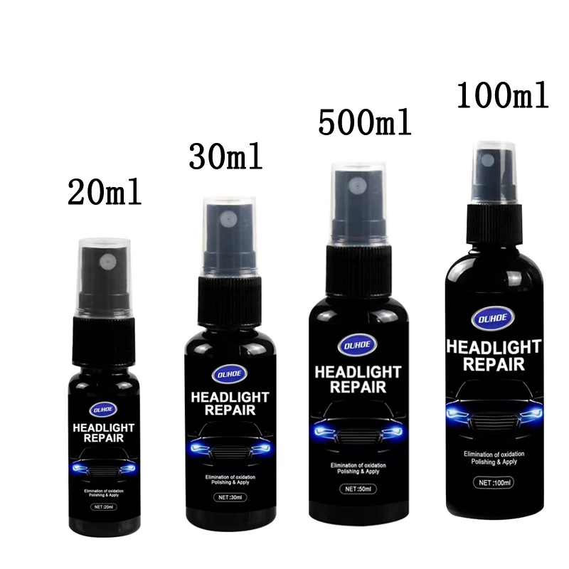 20-100ml Headlight Restoration Liquid Polymer Lampshade Repair Headlight chemica Polishing Spray Lens Recovery Auto Detailing